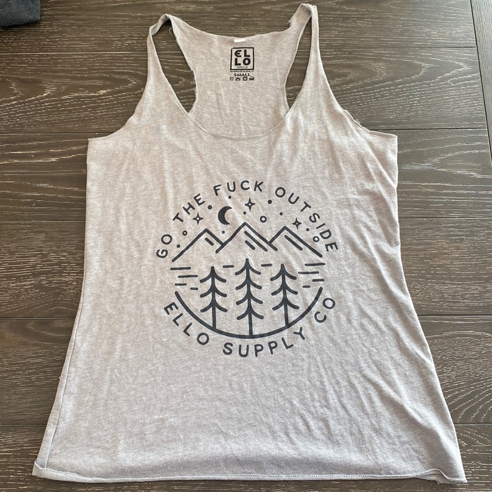 Gray Graphic Tank Top